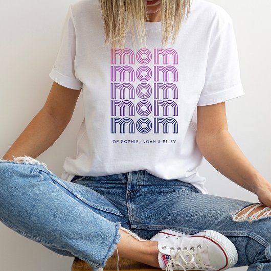 mam | Roze en Paarse Disco Stijl Tekst T-shirt