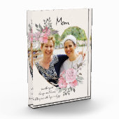 Mam Roze Floral Gold Geometric Heart Shaped Fotoblokken (Links)