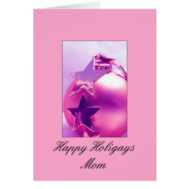 Mam - Roze Happy Holigays Kaart (Lesbian X-mas) (Voorkant)