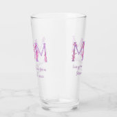 Mam roze orchidee bloemen waterverf aangepast beri glas (Rechts)