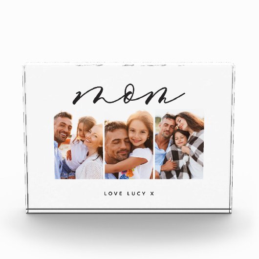 mam schattig modern script multi foto gift (Voorkant)