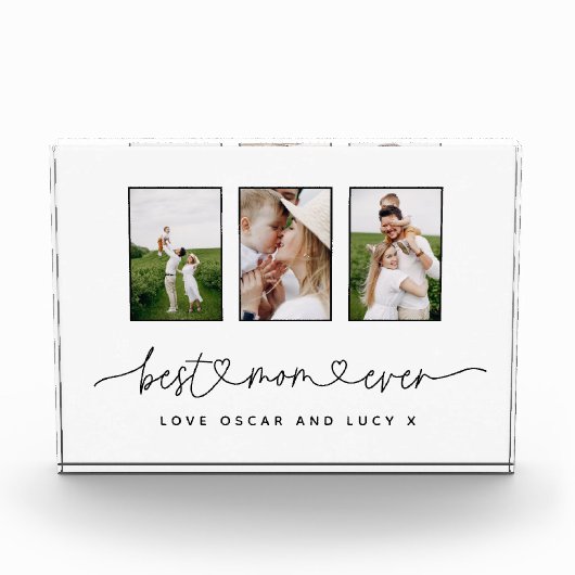 Mam schattig modern script multi foto gift (Voorkant)