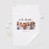 mam schattig modern script multi foto gift golfhanddoek (Insitu)