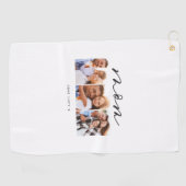 mam schattig modern script multi foto gift golfhanddoek (Horizontaal)