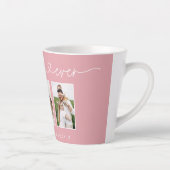 Mam schattig modern script multi foto gift roze gi latte mok (Rechts)