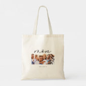 mam schattig modern script multi foto gift tote bag (Achterkant)