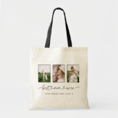 Mam schattig modern script multi-foto gift tote bag (Voorkant)