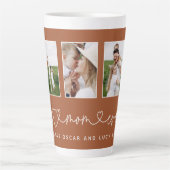 Mam schattige moderne script multi foto gift latte mok (Voorkant)