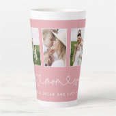 Mam schattige moderne script multi foto gift latte mok (Voorkant)