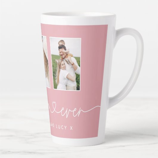 Mam schattige moderne script multi foto gift latte mok (Rechts)