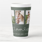 Mam schattige moderne script multi foto gift latte mok (Voorkant)