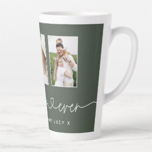Mam schattige moderne script multi foto gift latte mok
