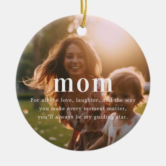 mam | Sentimentele foto KeepSake Kerstmis Keramisch Ornament (Voorkant)