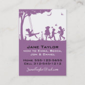 Mam Silouette van kinderen Contactkaartje (Achterkant)