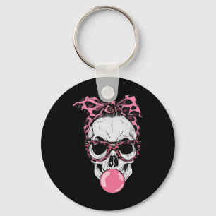 Mam Skull Bubblegum Lazy Halloween Costume Leopard Sleutelhanger