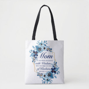 Mam - Spreuken 31:26 Moederdag Schriftbloem Tote Bag