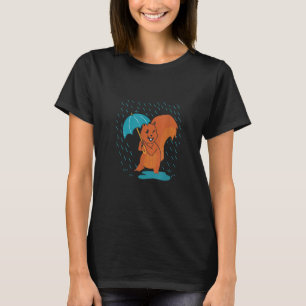 Mam Squirrel met mmbrella onder de dierentuin van T-shirt
