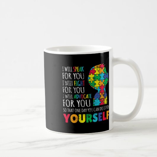 Mam steunt Autisme Awareness Autistic Boy Son Puzz Koffiemok (Rechts)
