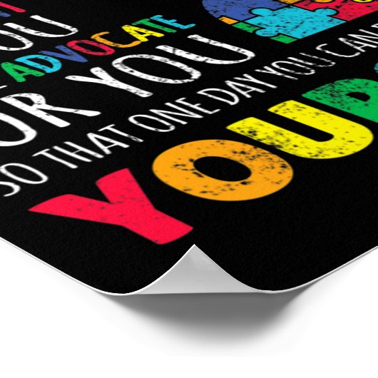 Mam steunt Autisme Awareness Autistic Boy Son Puzz Poster (Hoek)