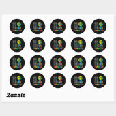 Mam steunt Autisme Awareness Autistic Boy Son Puzz Ronde Sticker (Vel)