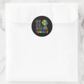 Mam steunt Autisme Awareness Autistic Boy Son Puzz Ronde Sticker (Tas)
