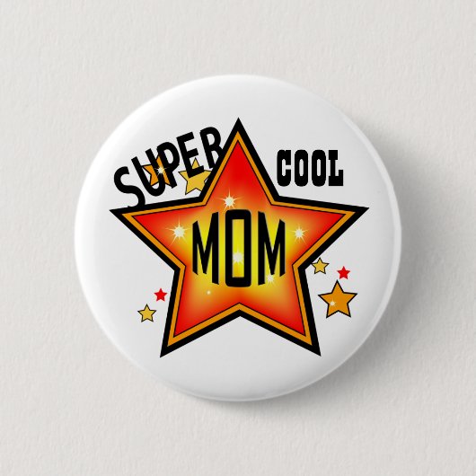 Mam Super Cool Star Funny Moeder Button (Voorkant)