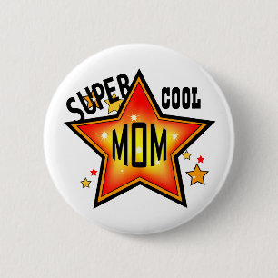 Mam Super Cool Star Funny Moeder Button
