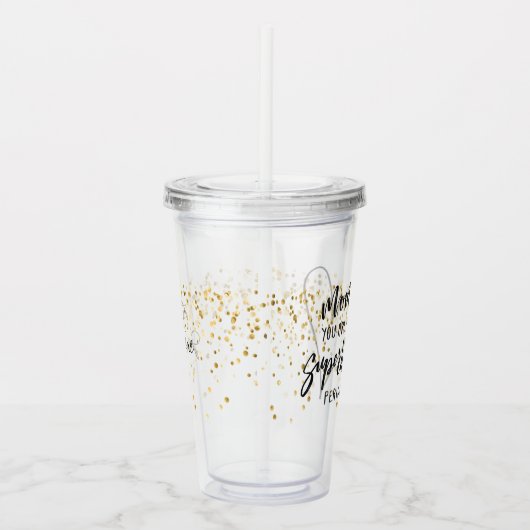 Mam superheld moederdag met namen acryl drinkbeker (Rechts)