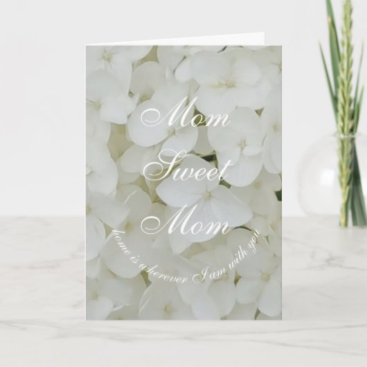 Mam Sweet Mam of Jouw tekst Elegant White Flowers Kaart (Voorkant)