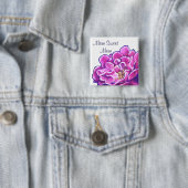 Mam Sweet Mam PInk Peony Vierkante Button 5,1 Cm (In situ)