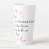 Mam Tall Coffee Mok, Mam's Mok, Gift voor mama. Latte Mok (Voorkant)