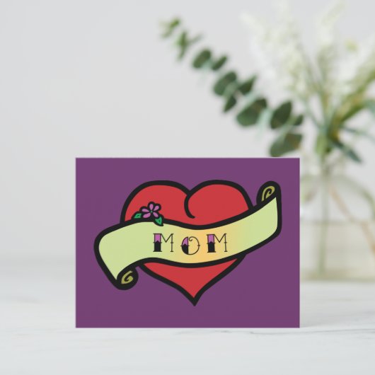 Mam Tattoo Heart Briefkaart (Staand voorkant)