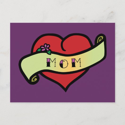Mam Tattoo Heart Briefkaart (Voorkant)