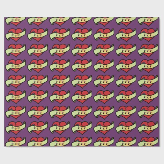 Mam Tattoo Heart Cadeaupapier (Vlak)