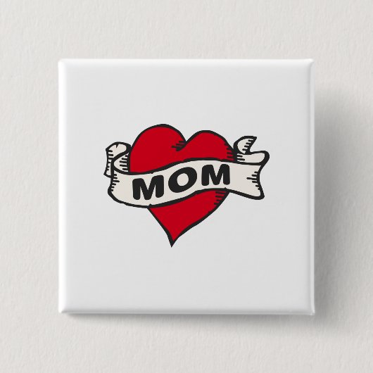 Mam Tattoo Vierkante Button 5,1 Cm (Voorkant)