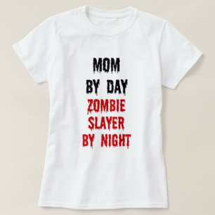 Mam tegen dag Zombie-laag tegen nacht T-shirt