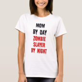 Mam tegen dag Zombie-laag tegen nacht T-shirt (Voorkant)