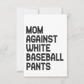 Mam tegen White Baseball Pants Funny Gift Bedankkaart (Voorkant)