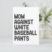 Mam tegen White Baseball Pants Funny Gift Bedankkaart (Staand voorkant)