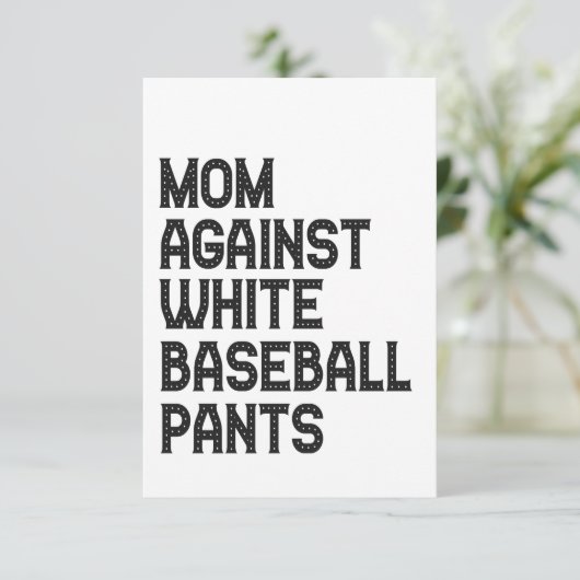 Mam tegen White Baseball Pants Funny Gift Bedankkaart (Staand voorkant)
