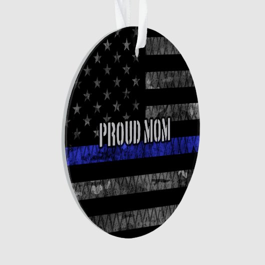 Mam Thin Blue Line Disted Flag Ornament (voorkant)