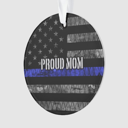 Mam Thin Blue Line Disted Flag Ornament (voorkant)