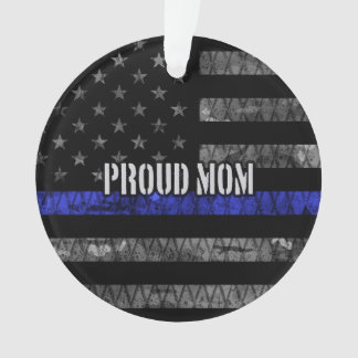 Mam Thin Blue Line Disted Flag Ornament