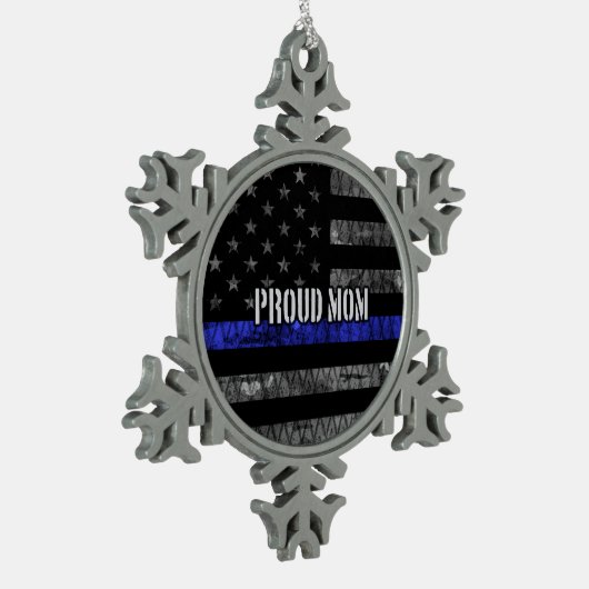 Mam Thin Blue Line Disted Flag Tin Sneeuwvlok Ornament (Links)