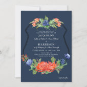 Mam Thistle Shield Floral Waterverf Summer Navy Kaart (Voorkant)