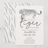 Mam Tiger & Cub Cream Gender Neutral Baby shower Kaart (Voorkant / Achterkant)