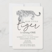 Mam Tiger & Cub Modern Cream 1e verjaardag Kaart (Voorkant)