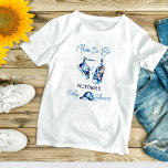 Mam to be Het is een jongensblauw baby schoenen ba T-shirt<br><div class="desc">Moeder om baby shower T-shirt te zijn Het is een jongensblauw baby schoenen een pet eenvoudig modern design baby shower fotoshoot shirt. foto rekwisieten</div>
