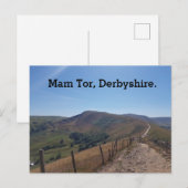 Mam Tor, Derbyshire. Feestdagenkaart (Voorkant / Achterkant)