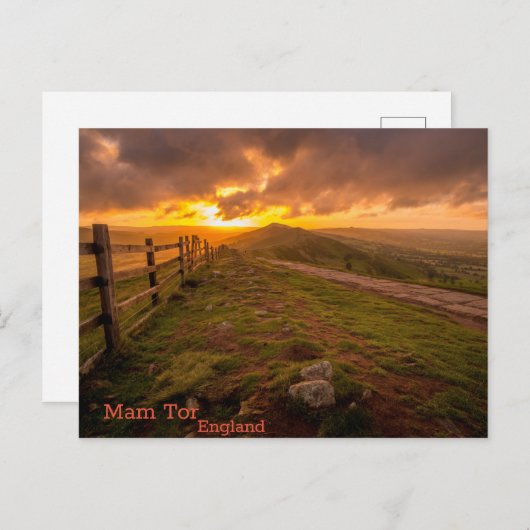 Mam Tor - Engeland Briefkaart (Voorkant / Achterkant)
